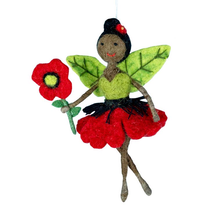 dZi Handmade - Wholesale Ornament - Ornament: Poppy Flower Fairy