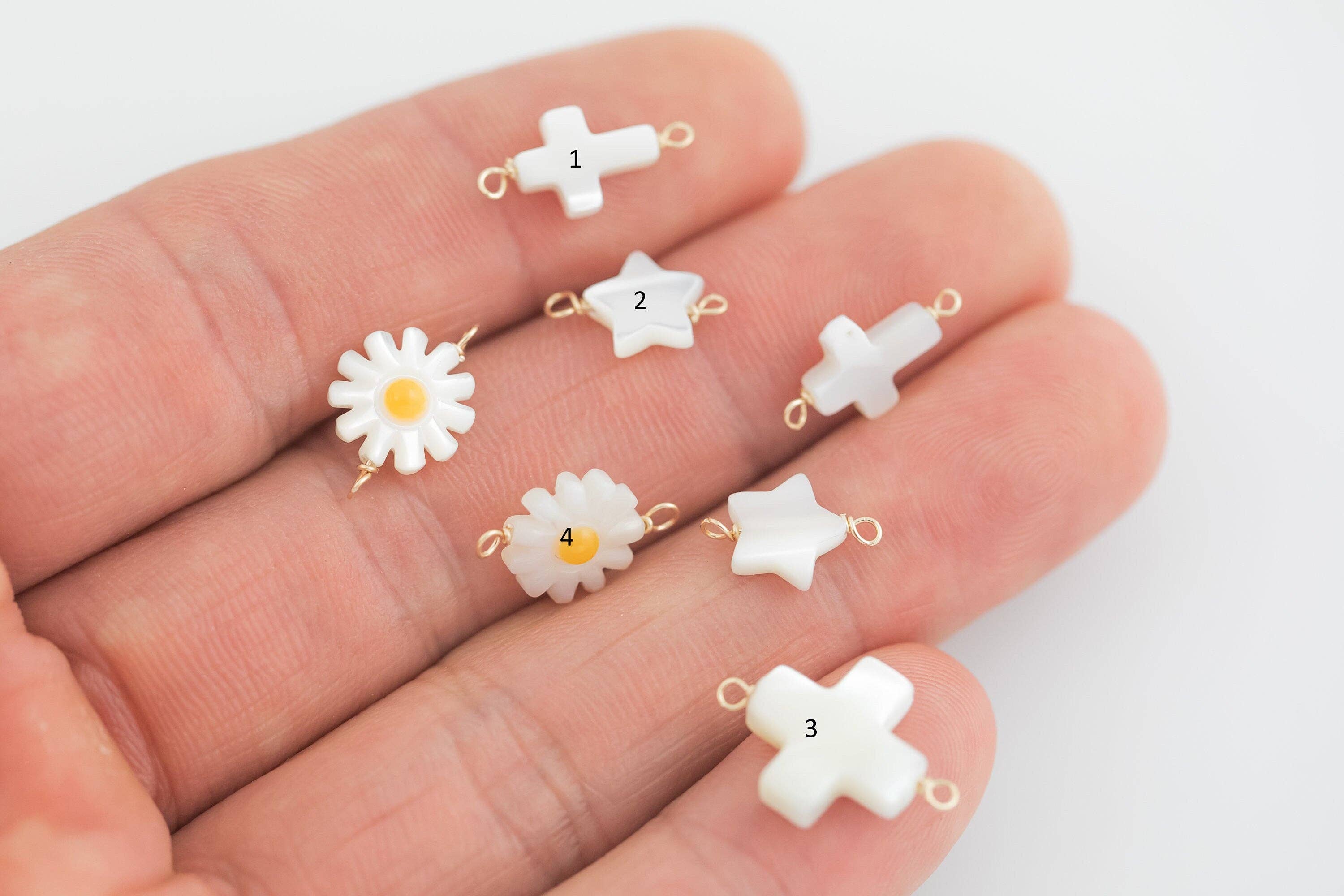 Beadboat1 - Wholesale Individual Charm/Pendant - USA Gold Filled Permanent Jewelry Connectors Clover Cross Fl3