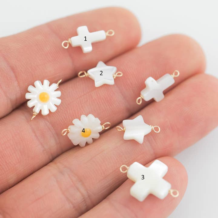 Beadboat1 - Wholesale Individual Charm/Pendant - USA Gold Filled Permanent Jewelry Connectors Clover Cross Fl3