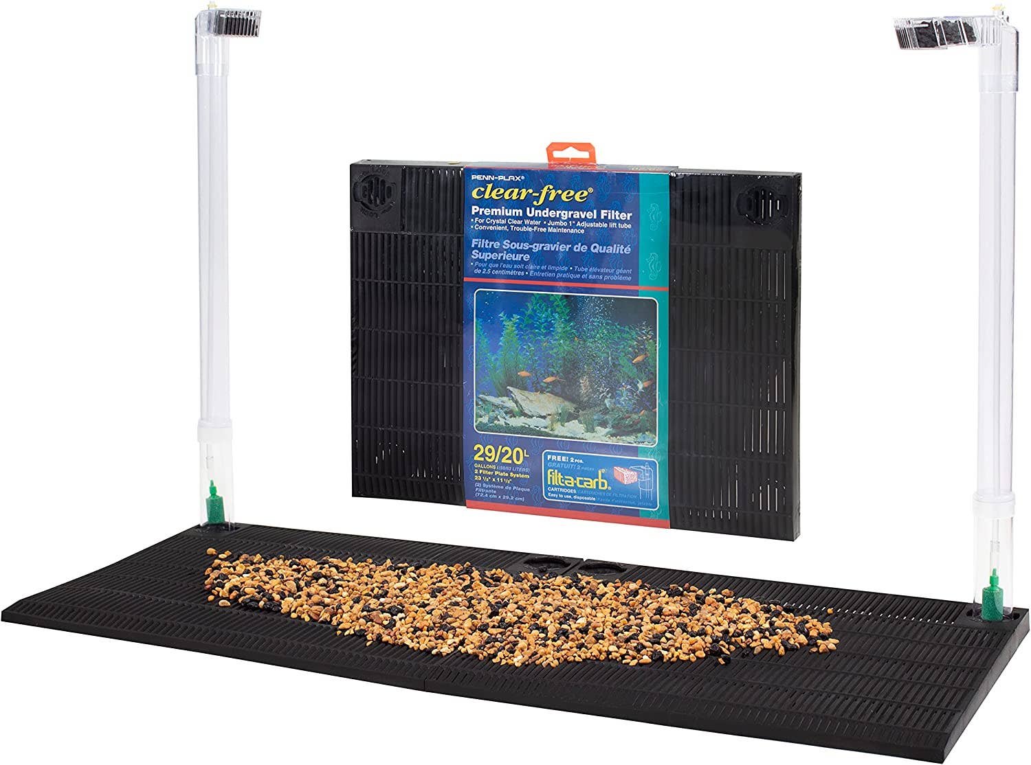 Penn-Plax - Wholesale Pet Toy - Cat/Dog - Clear-Free Under Gravel Aquarium Filter – 20–29 Gallon Tanks0