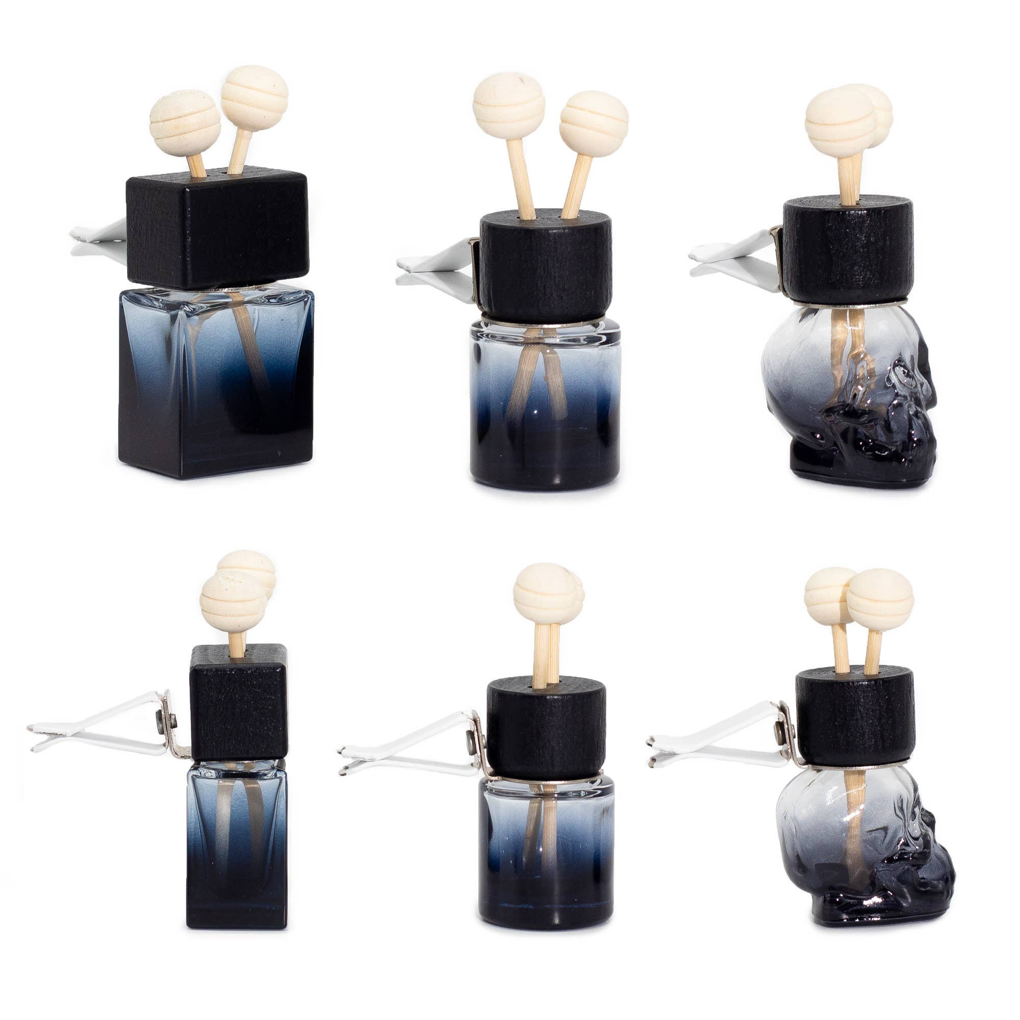 AW Artisan - Wholesale Car Freshener - Unisex - 12x Refillable Car Diffusers - Black - 8 ml1