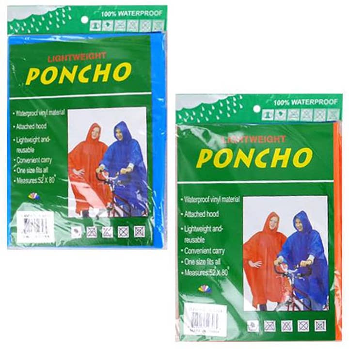 Regenschutz-Poncho für Erwachsene in verschiedenen Farben für den Großhandel von Deluxe Import Trading