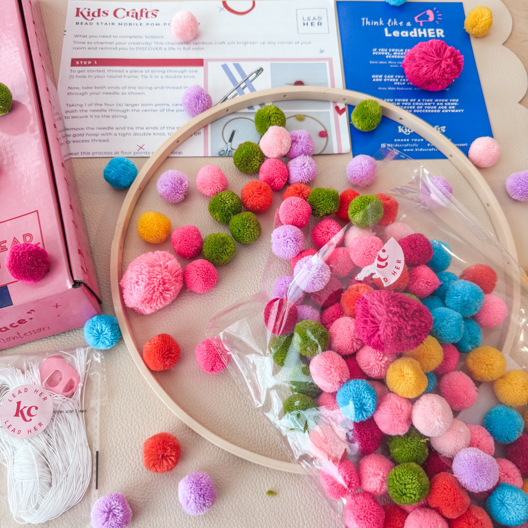 Kids Crafts, LLC. – Engroshandel DIY-hobbysæt – Børn – Pom-Pom Mobil DIY-sæt – Sjovt og nemt håndværk for børn6