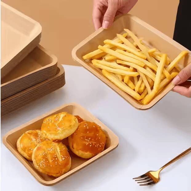 Clene Pack – Engroshandel Engangstallerken – 35 oz robuste fedtafvisende engangsmadbakker 1000 stk.