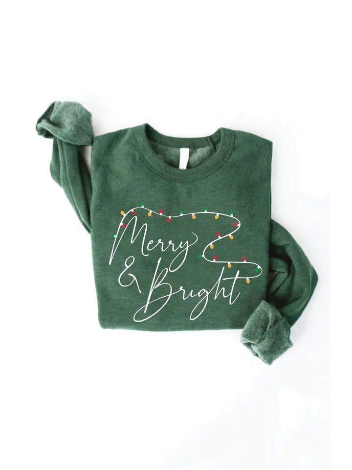 OAT COLLECTIVE - Wholesale Graphic Sweatshirt - Women's - MERRY AND BRIGHT Graphic Sweatshirt1