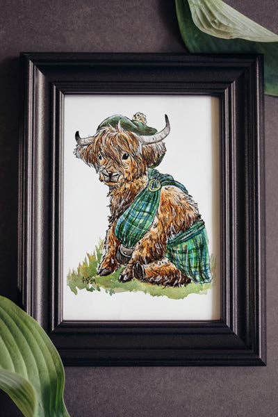 Aquabun - Wholesale Art Print - Highland Cow Print1