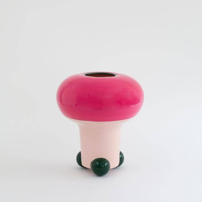 Nicholai Wiig-Hansen - Mushroom - vase - onesize - Fancy pink / green for wholesale by raawii
