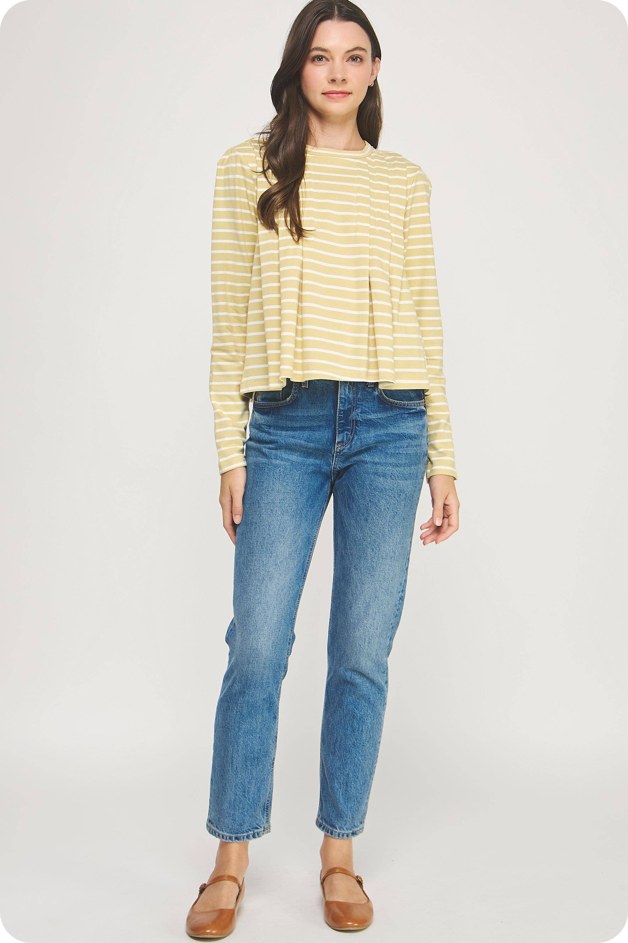 Strut & Bolt - Wholesale Blouse - Women's - Striped Shoulder Pad Knit Tee Top12