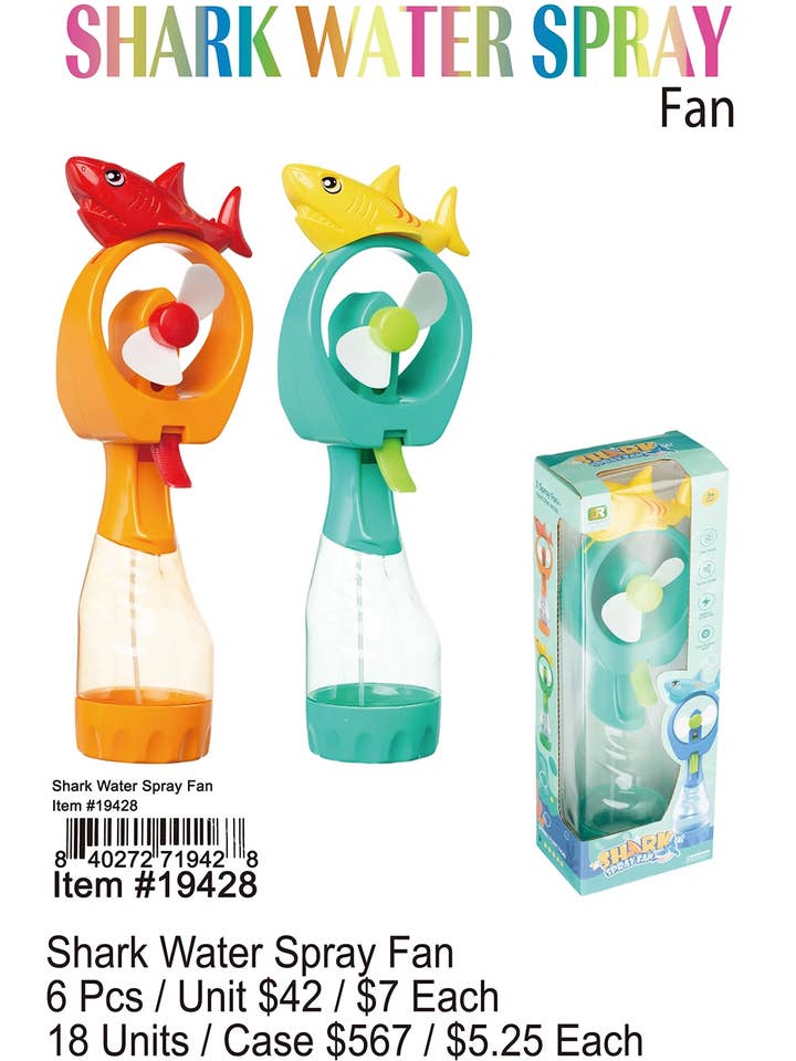 Shark Water Sprayfläkt 6 st. för wholesale av Puka Creations