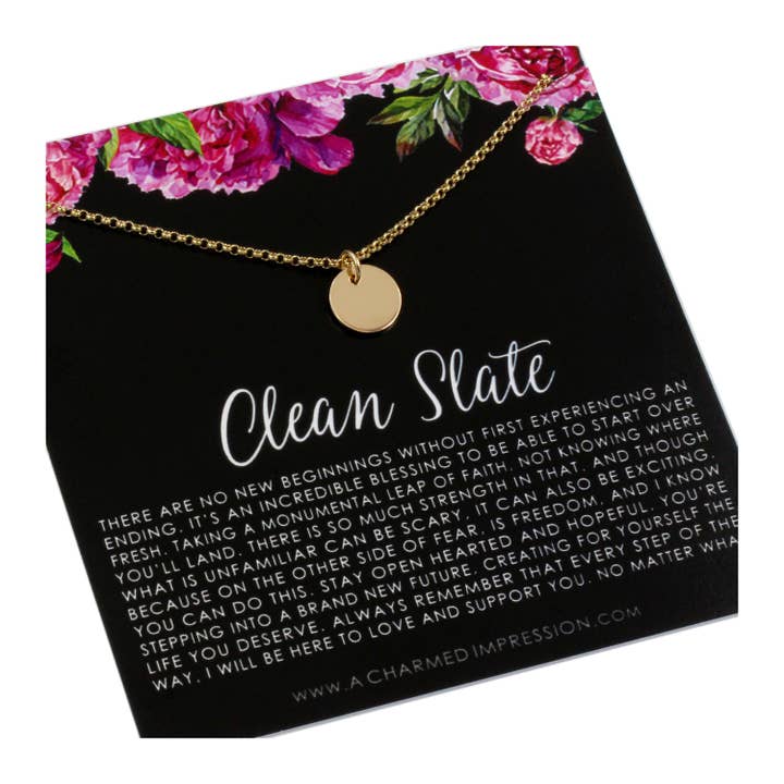 Collier Nouveaux Départs, Récupération après divorce, Cadeau de rupture, Bijoux personnalisés, Collier charme Nouveau Départ, Argent sterling Or 14k pour la vente par A Charmed Impression