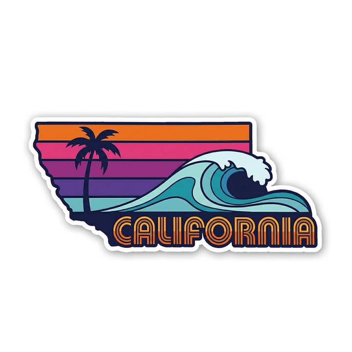California Dream Wave sticker for wholesale by Sticker Atlas