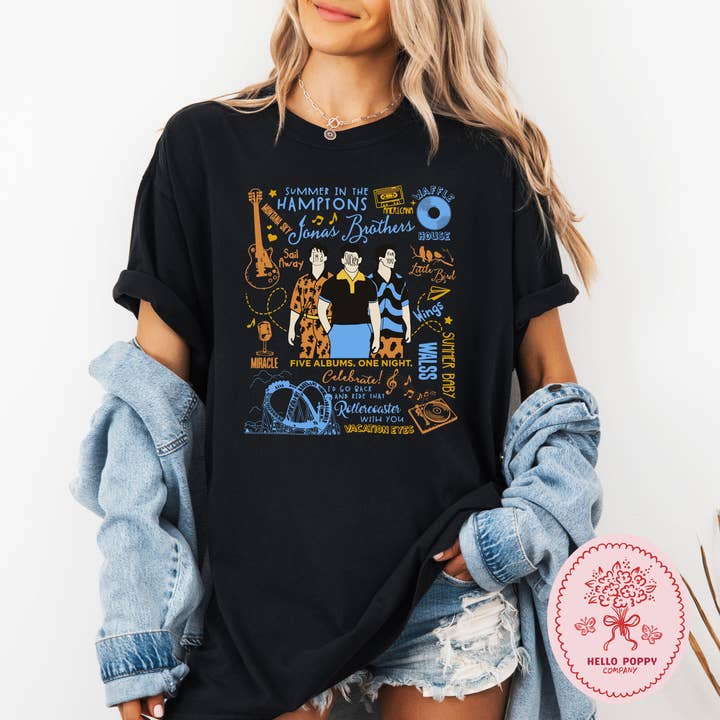 Jonas Brothers The Album Track List Comfort Colors T-Shirt for wholesale by Hello Poppy Company