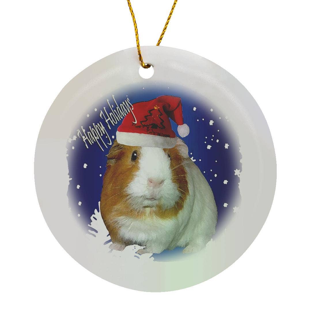 3dRose - Vendita all'ingrosso Decorazione - 3dRose, Porcellino d'India di Natale, Ornamento0