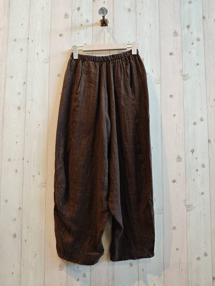 Linen & More - Wholesale Pants - Women's - REF 4148 STRIPED LINEN PANTS 100%