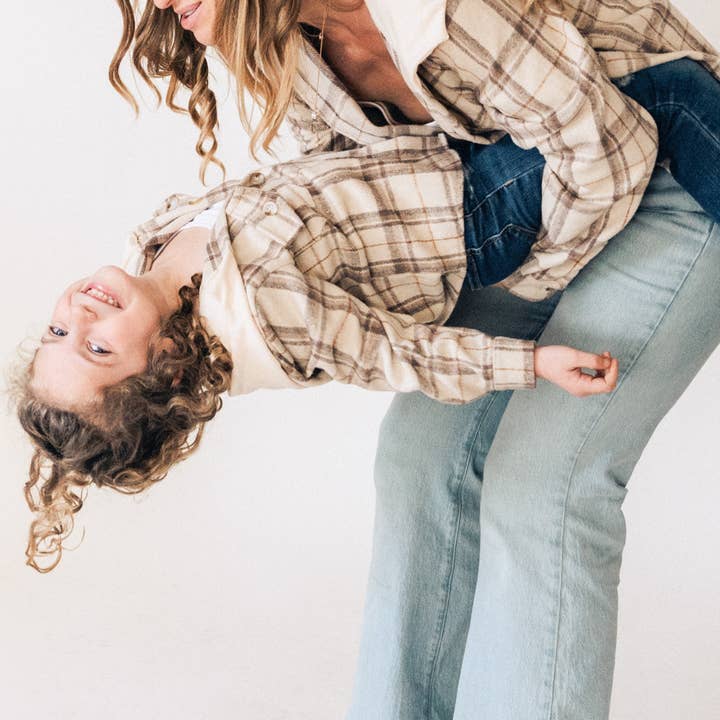 HAHA MAMA Clothing – wholesale Buttoned-down shirt – Kids – Beige Flannel - Child8