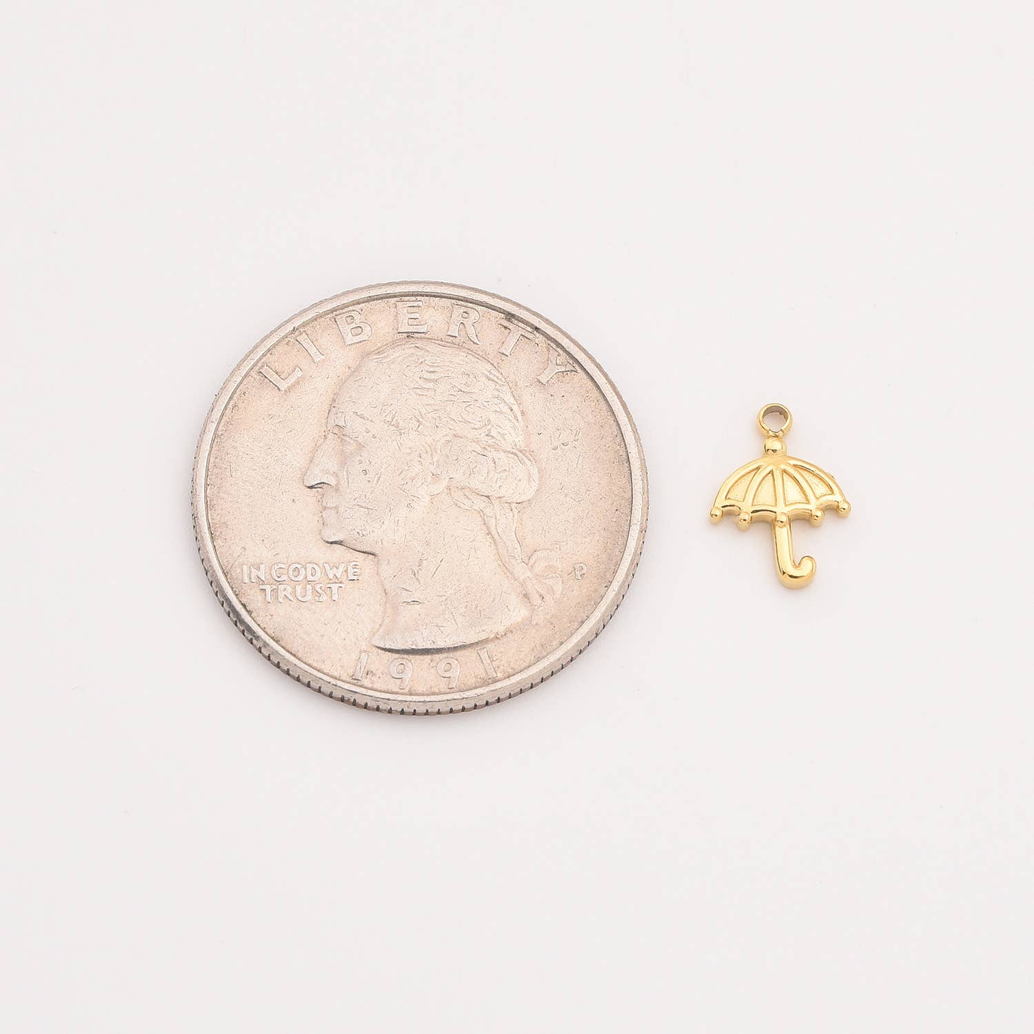 findings4uGem – wholesale Pendant/charm necklace – Gold Filled Stainless Steel Umbrella Charm Pendant, SCP0222