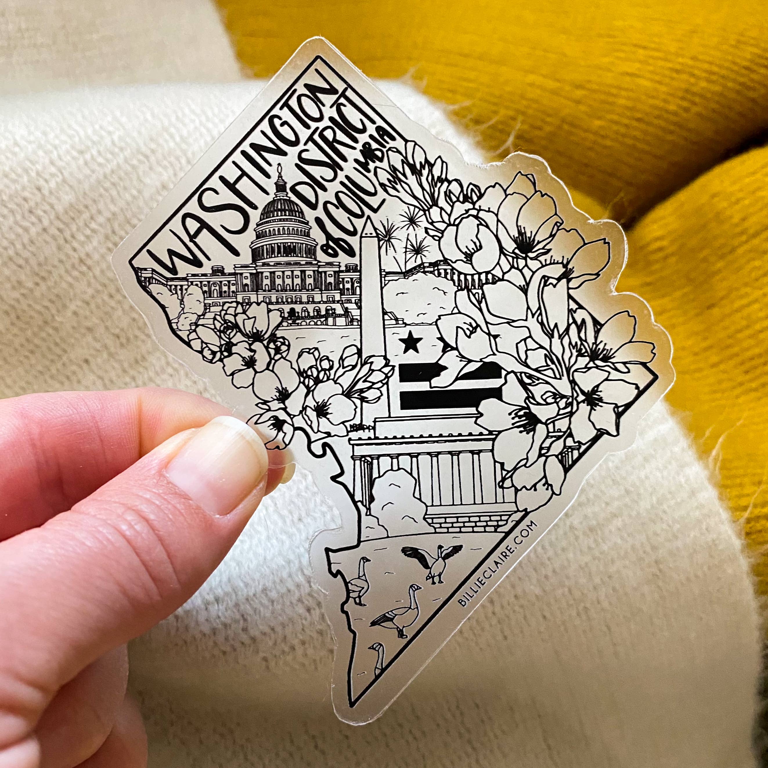 Billie Claire Illustration (Handmade) - Wholesale Sticker - DC Monuments - Vinyl Sticker3