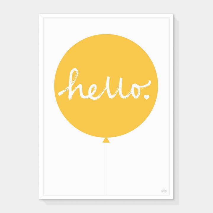 Hello Balloon Art Print (Yellow) por atacado de Showler and Showler