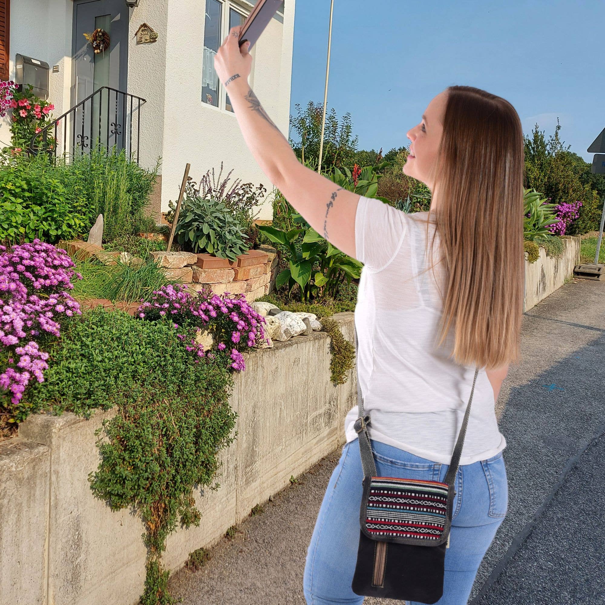 Sunsa – Engroshandel Crossbodytaske - Dame – Vegansk skuldertaske. Stribet Crossover Handy taske8