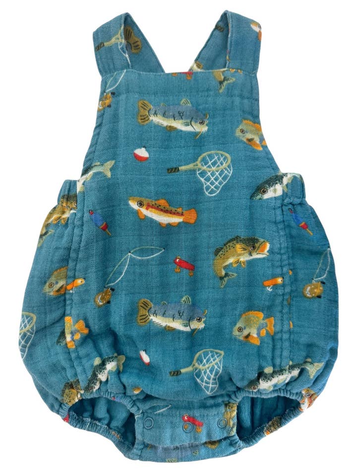 Parti pêcher / Barboteuse rétro en mousseline pour la vente par SIIX Collection