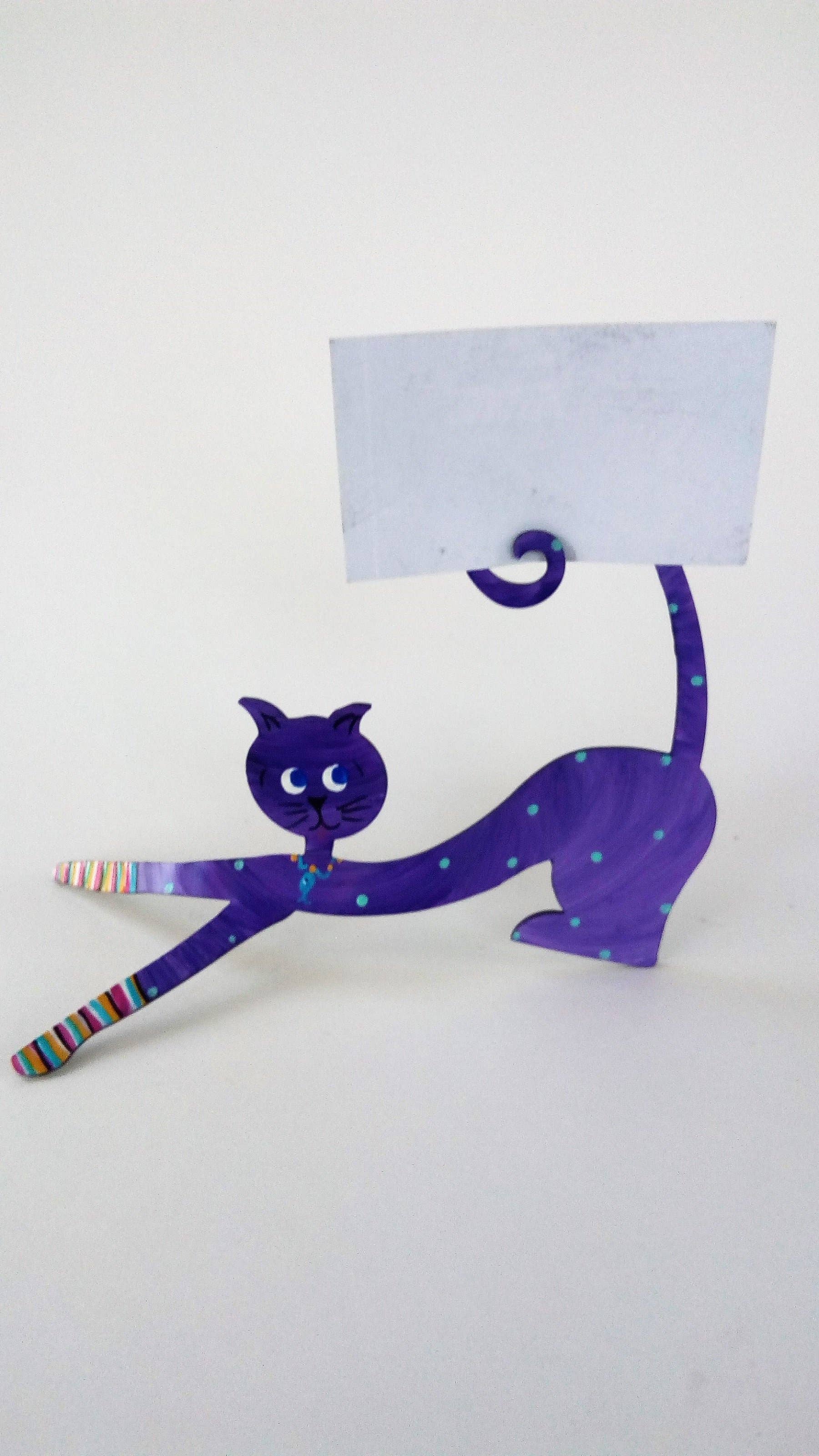 Octopus Adventure by Rebecca Duffy Bush - Wholesale Sculpture - Cat In Socks Hand Painted Steel Sculpture Downward Cat1