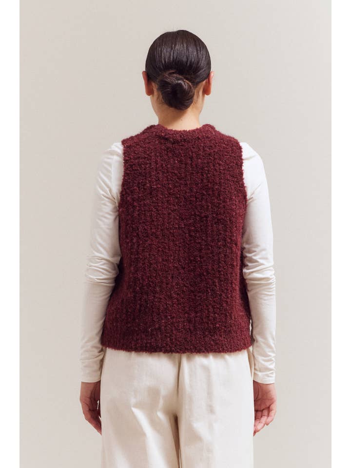 Grade & Gather - Wholesale Sweater Vest - Women's - 41983 - BUTTON UP KNIT VEST11