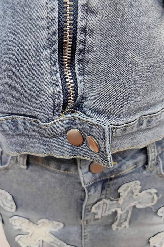 Flarix - Wholesale Top & Skirt Set - Women's - denim jacket and skirt set9