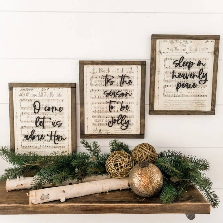 WillowBee Signs & Designs – Großhandel Schilder – Weihnachtslieder-Vintage-Schilder1