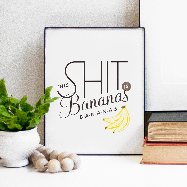 OrangeBeautiful – Engroshandel Kunsttryk – Dette lort er bananer Print2