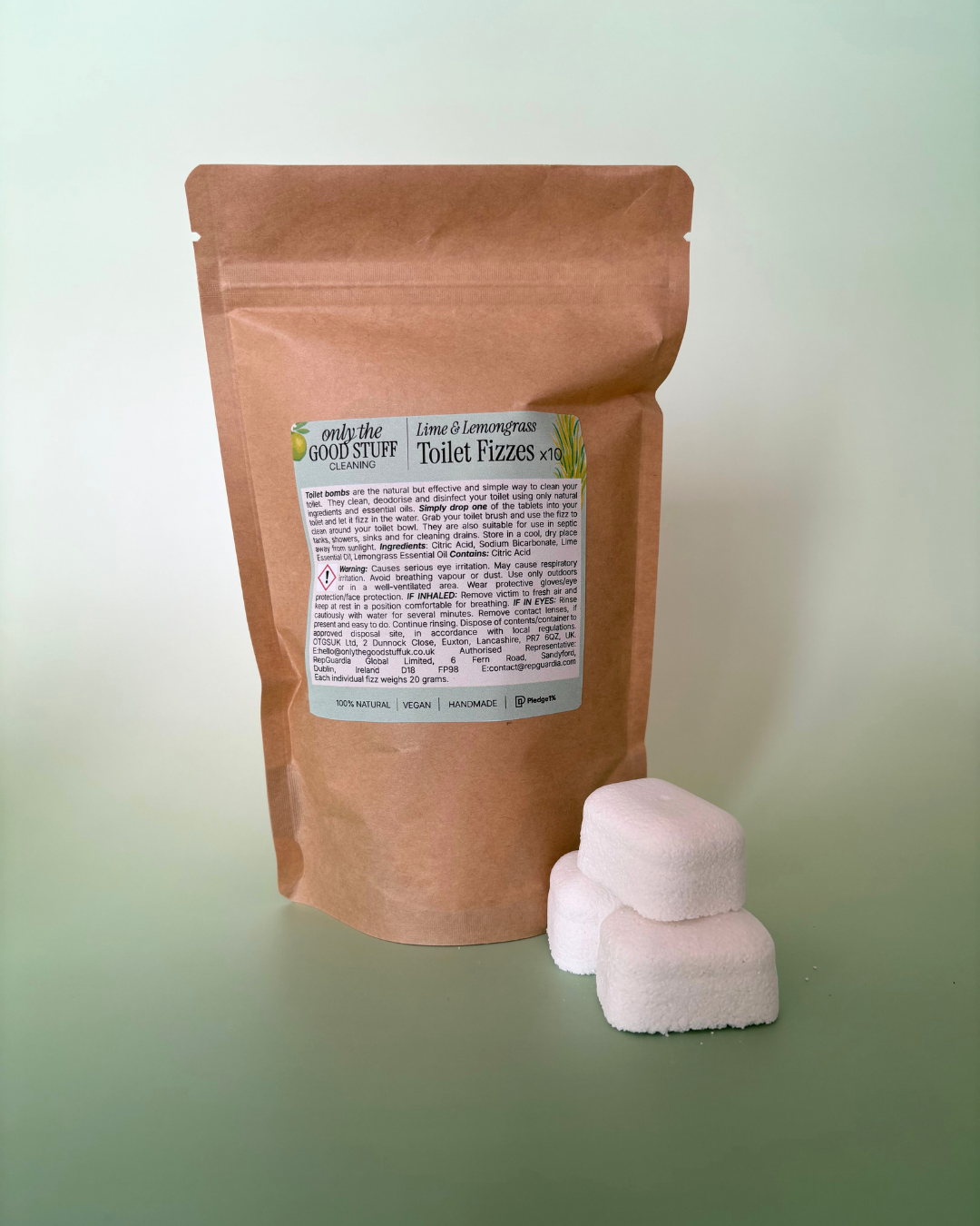 Only The Good Stuff UK – wholesale Toilet cleaner – Toilet Fizzes- Lime & Lemongrass4