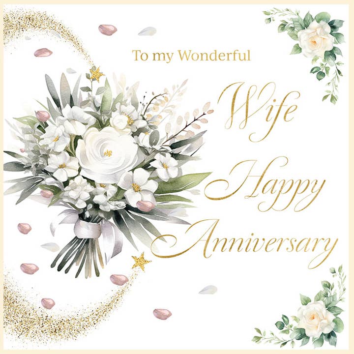 Buon Anniversario - Fiori per Moglie Taglia Media per la vendita all'ingrosso da parte di Rush Design Ltd