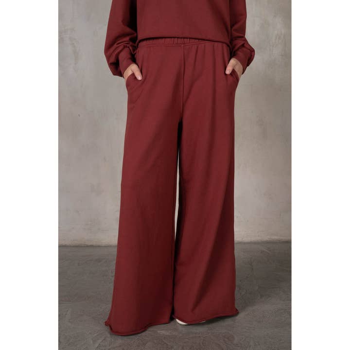 Zware Katoenen Franse Badstof Wijde Joggingbroek voor wholesale door lalamia