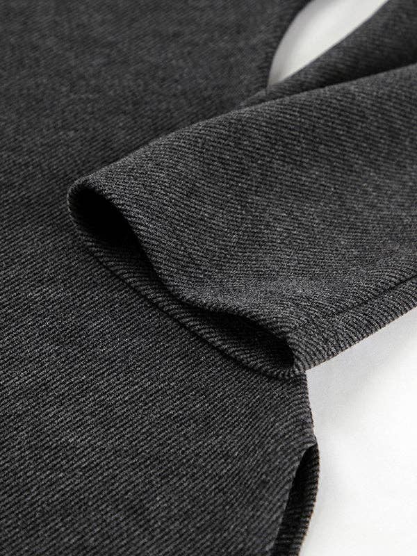 NERO Magliette a maniche lunghe con spacco laterale a spalla scoperta di colore solido e vestibilità ampia. in vendita all'ingrosso su Faire11