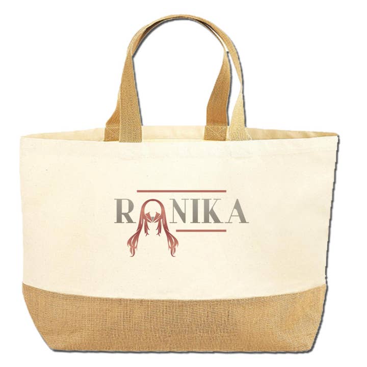 Leinentasche mit Jutebasis XL - RonLogo für den Großhandel von The R-Man