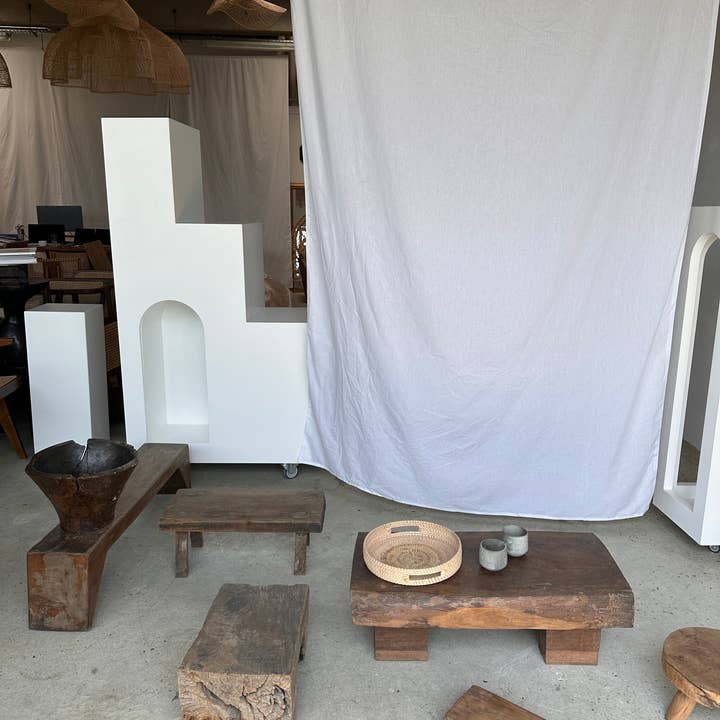 Office Objets - Wholesale Stool - Raw monoxyle organic Asian teak stool9