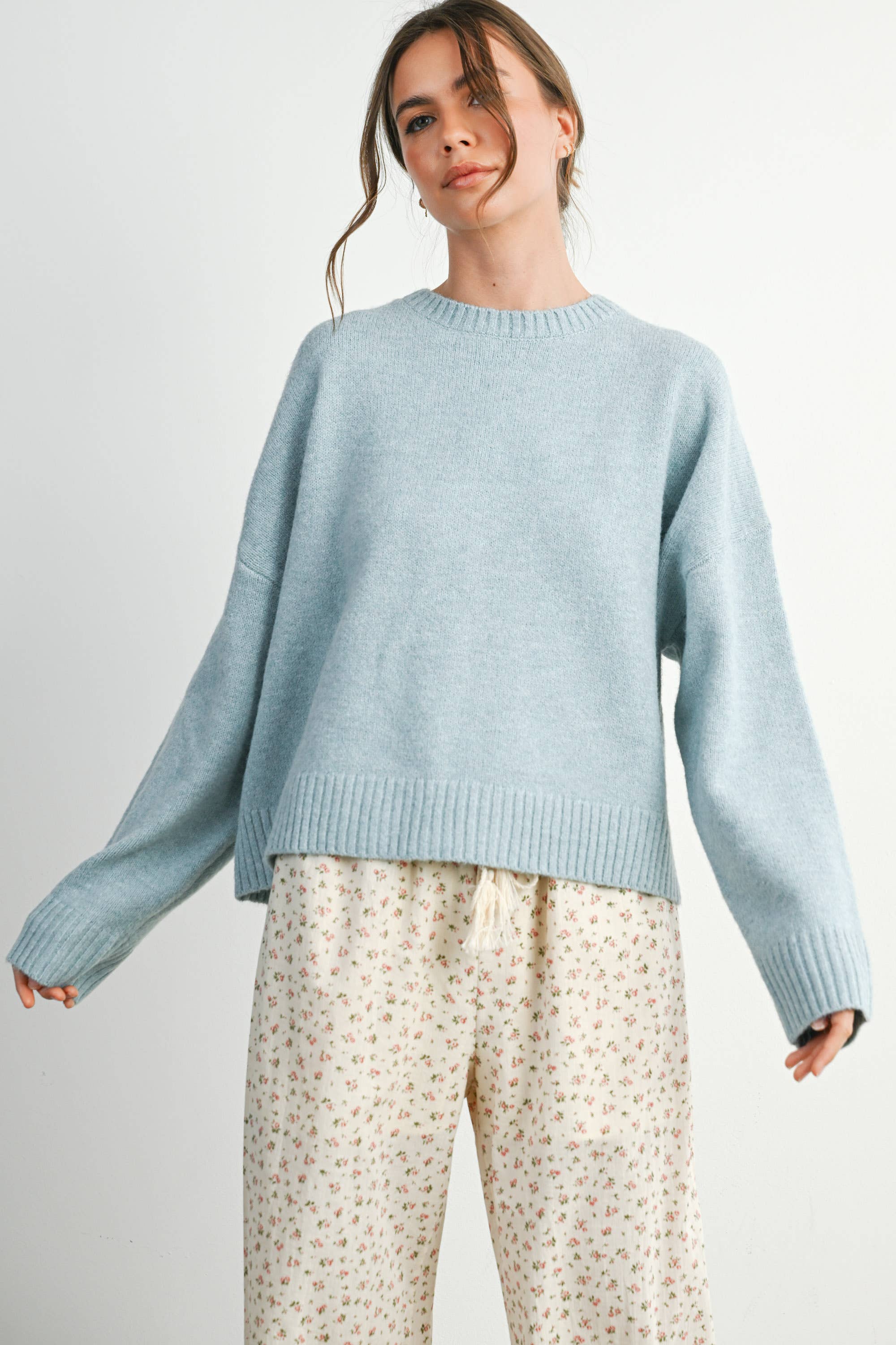 BUTTERMELON - Wholesale Knit Sweater - Women's - Tie-back Sweater - BMW781541