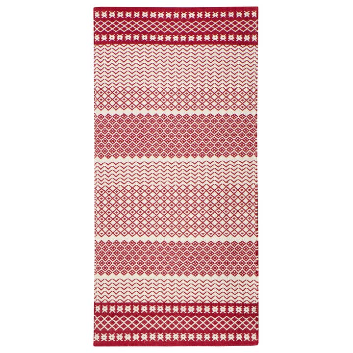 Bomullsmatta modell Amalfi, röd, storlek 55x180 cm för wholesale av Jute&Co.