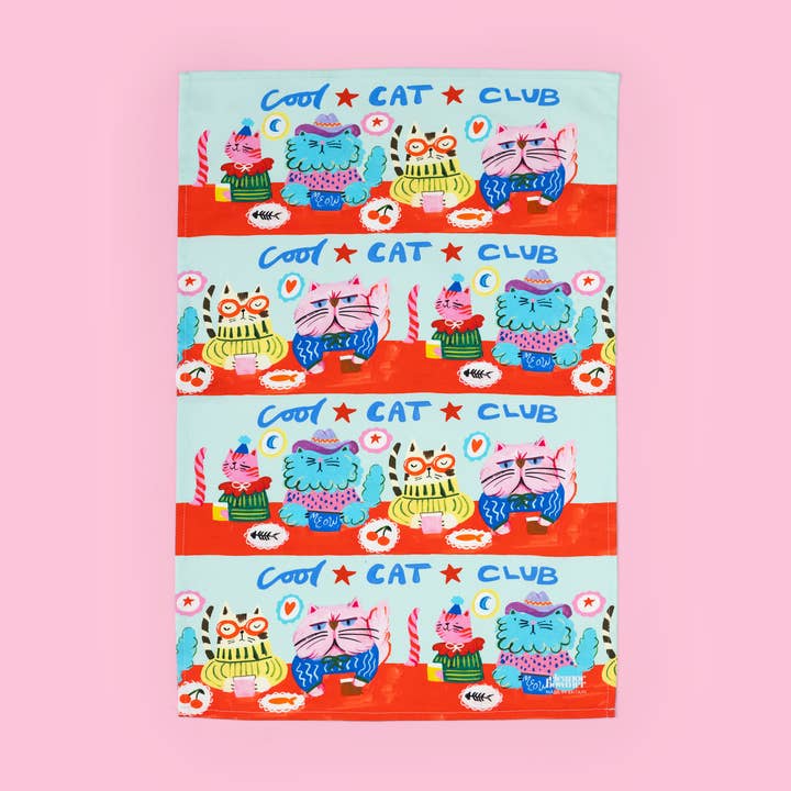 Cool Cat Club Geschirrtuch für den Großhandel von Eleanor Bowmer