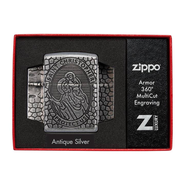 Zippo UK – wholesale Lighter – Zippo - PL28973 St Christopher Medal Design Genuine Lighter