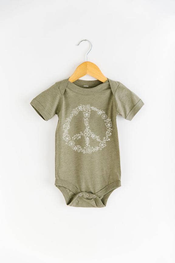 Nature Supply Co - Wholesale Bodysuit (Non-Footed) - Baby - Pollinator Peace Sign Baby Bodysuit | Onesie | Baby Clothing2