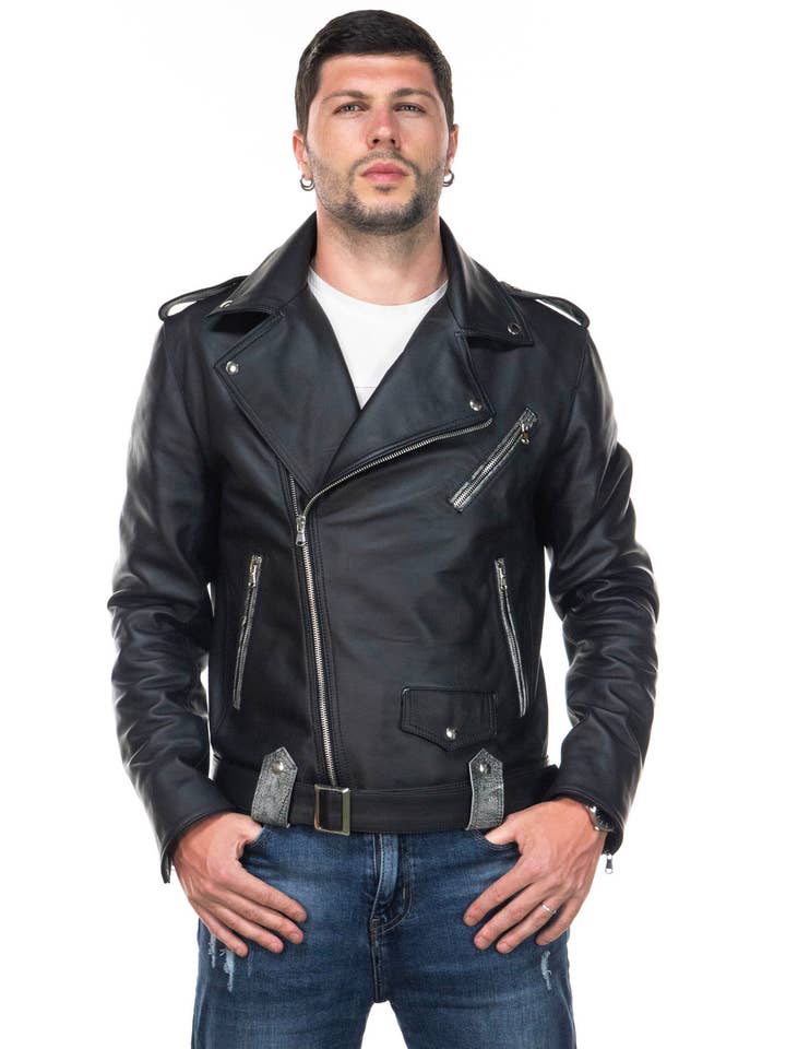 Ongle à trois poches - Ongle pour homme noir et détails contrastés pour la vente par Michelangelo srls