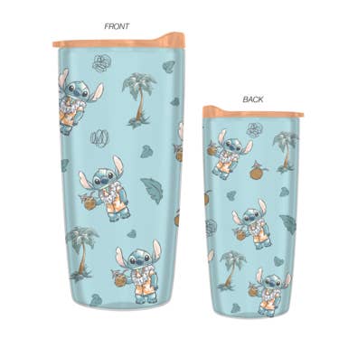 Stitch Hawaiian Shirt & Icon 20oz Double Wall Travel Tumbler for wholesale by Silver Buffalo