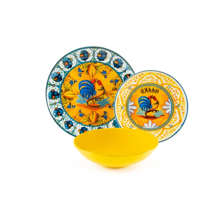 multicolour 18-Piece Dinnerware Set Bari Vecchia for wholesale on Faire4