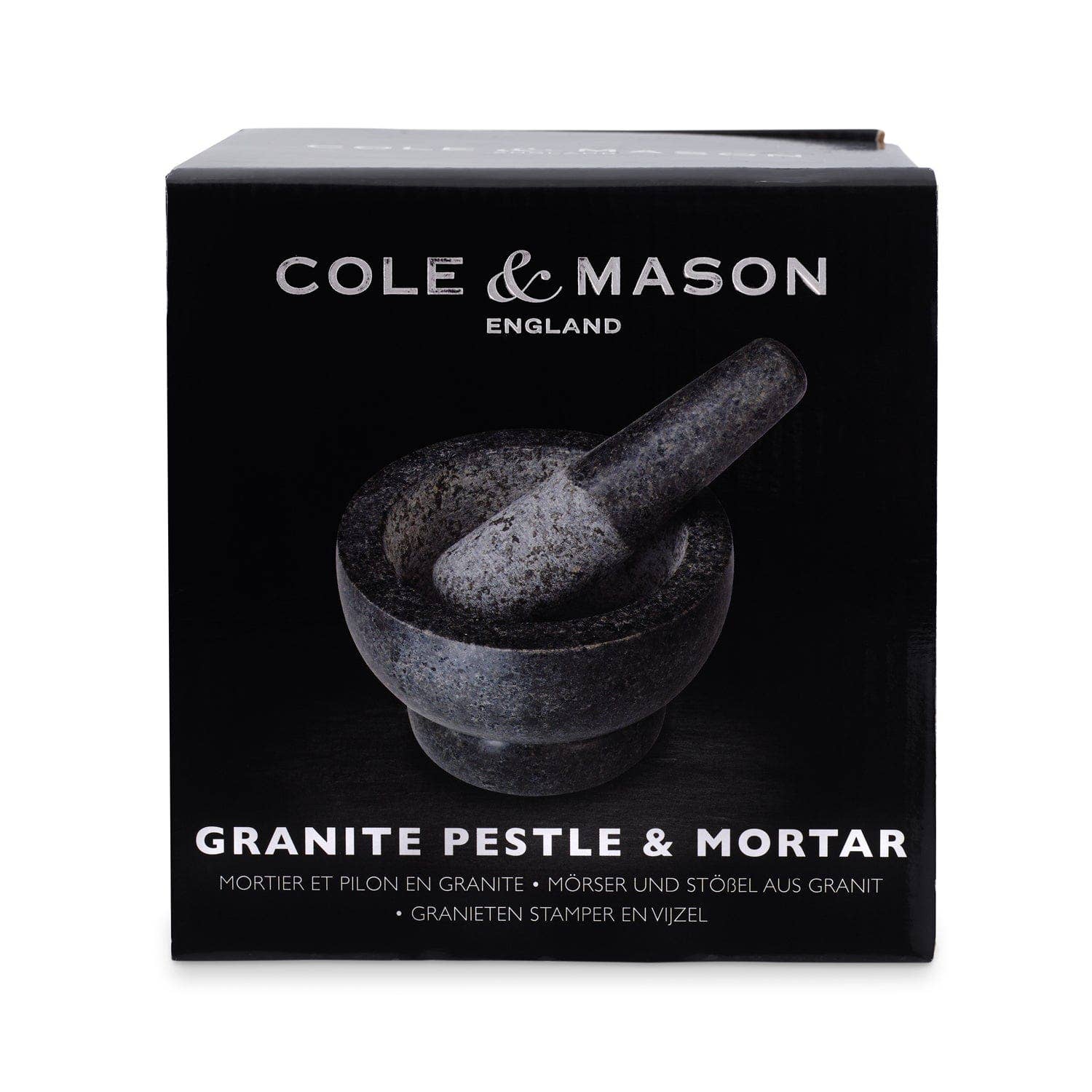 DKHB [Zyliss, Cole & Mason, Swissmar, AdHoc, Ken Hom] - Wholesale Mortar & Pestle - Cole & Mason Silver Granite Mortar & Pestle 5" - 4lb6