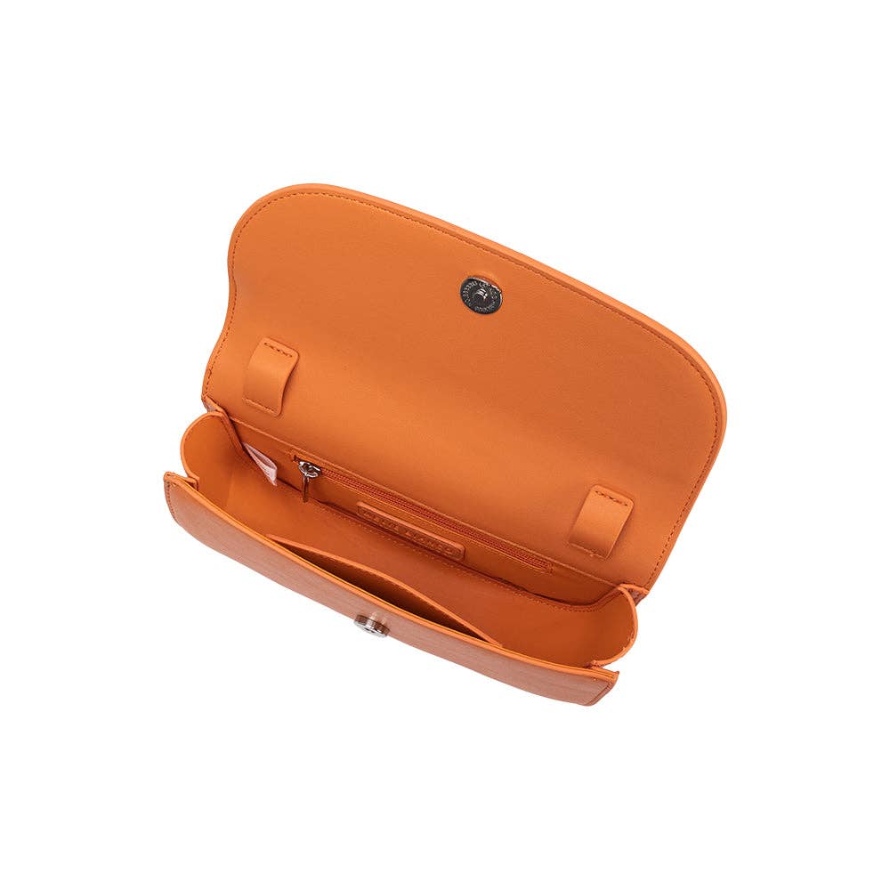 Melie Bianco - Vente Sac porté épaule – femme - Sac à bandoulière vegan recyclé Inez Orange4