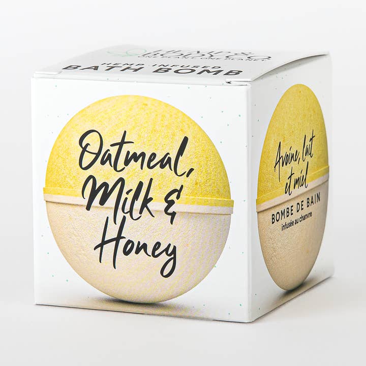 Hampa-infunderad badbomb - havregrynsmjölk och honung för wholesale av Hemp & Body Co