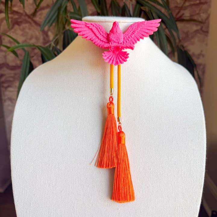 Eagle Bolo Flamingo Pink with Golden Yellow & Orange for wholesale by Rahya Jewelry Design