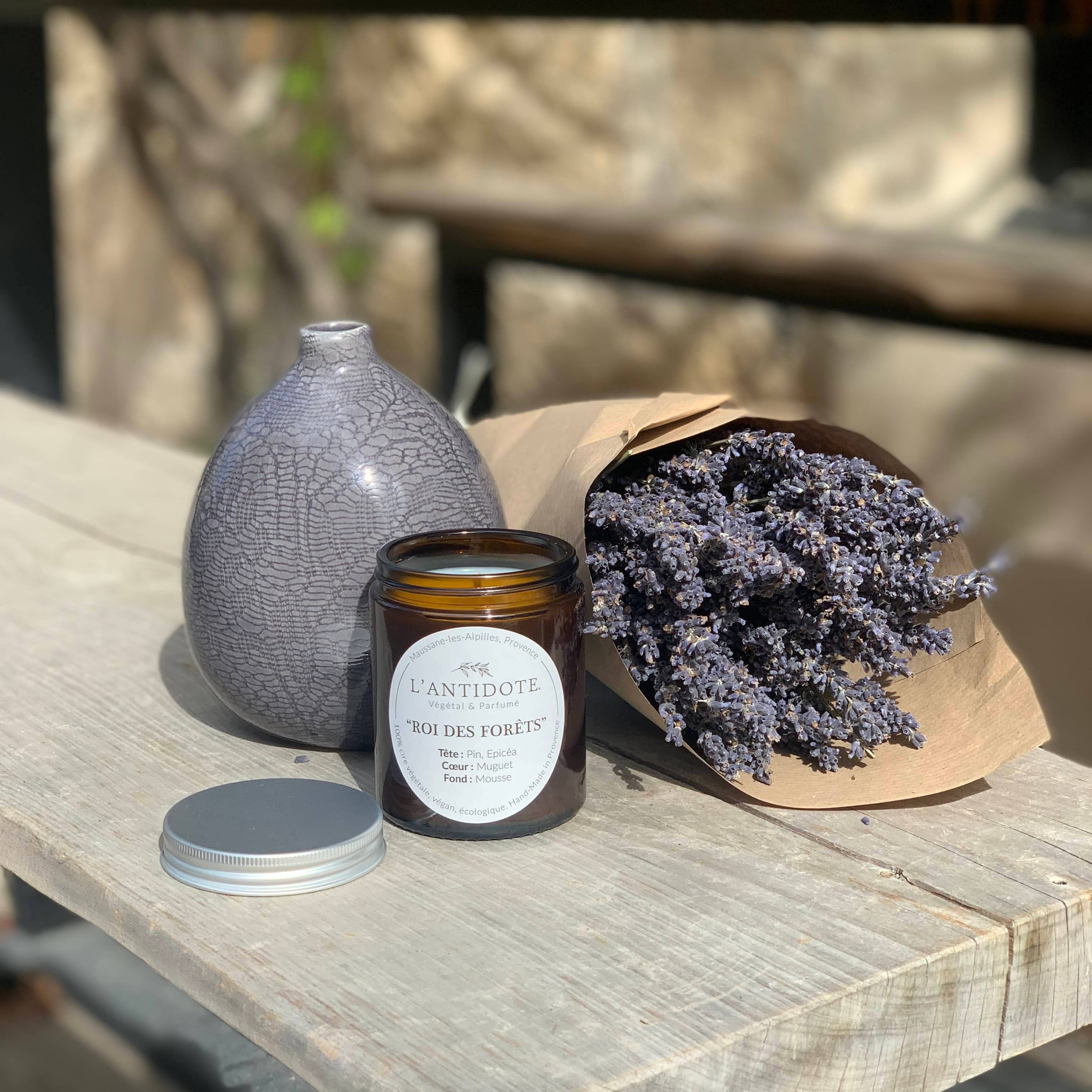 L'ANTIDOTE - Vente Bougie en bocal - Bougie ROI DES FORÊTS0