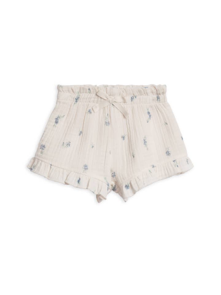 Colored Organics - Wholesale Shorts - Baby - Organic Luz Muslin Flutter Shorts - Elena Floral / Lilla