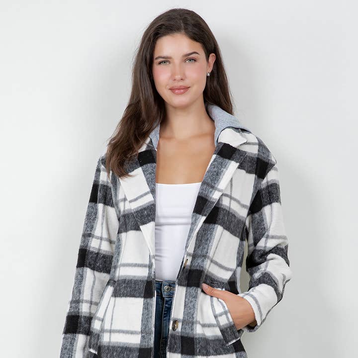 Oversized Woolen Plaid Coat / Jacket with detachable Hood and other Purchase Wholesale pelliccia vera mongolia. Free Returns & Net 60 Terms on Faire trending on Faire.